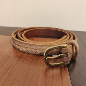 Madewell skinny leather belt with chevron detailing throughout (one size)